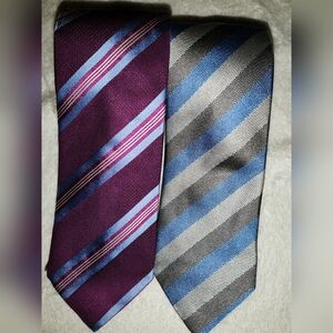 David Donahue Purple and Gray Striped Ties